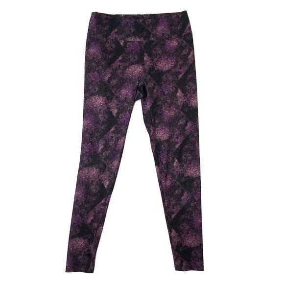 Marika Pull On Leggings Womens size Medium Ankle Length Black Purple - Picture 1 of 6